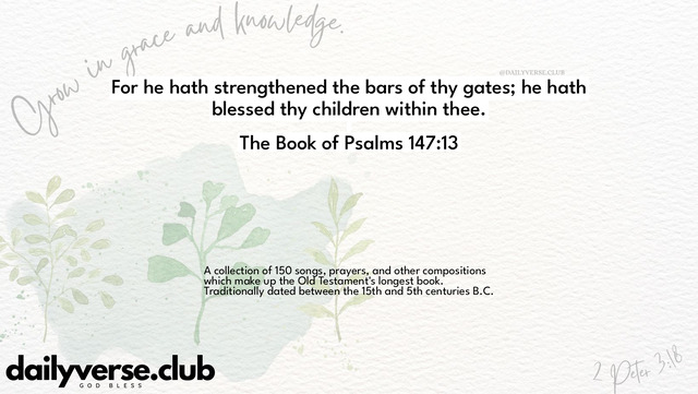 Bible Verse Wallpaper 147:13 from The Book of Psalms