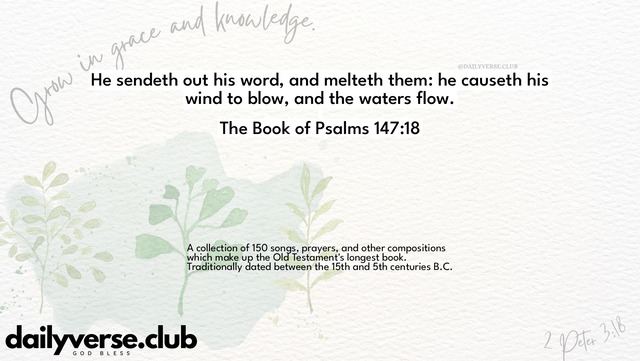 Bible Verse Wallpaper 147:18 from The Book of Psalms