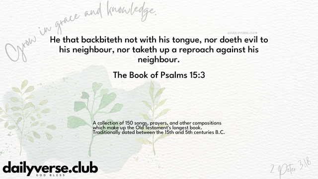 Bible Verse Wallpaper 15:3 from The Book of Psalms