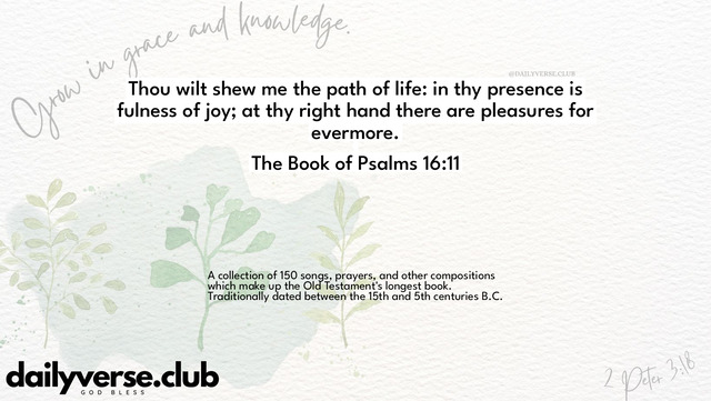 Bible Verse Wallpaper 16:11 from The Book of Psalms