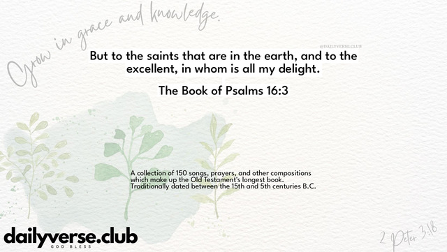 Bible Verse Wallpaper 16:3 from The Book of Psalms
