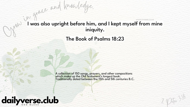 Bible Verse Wallpaper 18:23 from The Book of Psalms