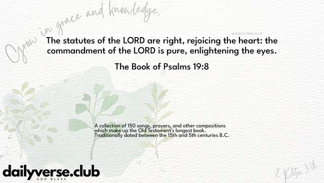 Bible Verse Wallpaper 19:8 from The Book of Psalms