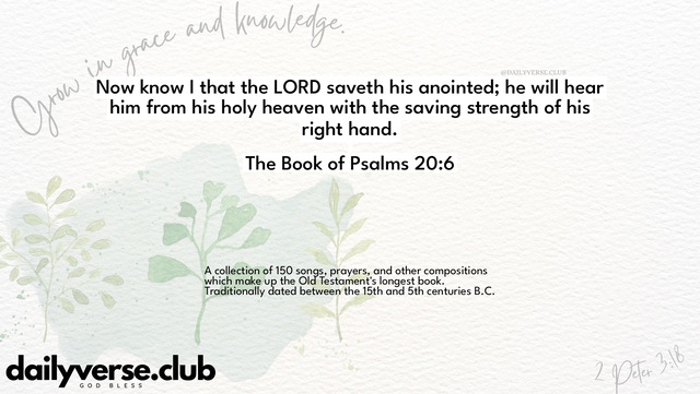 Bible Verse Wallpaper 20:6 from The Book of Psalms