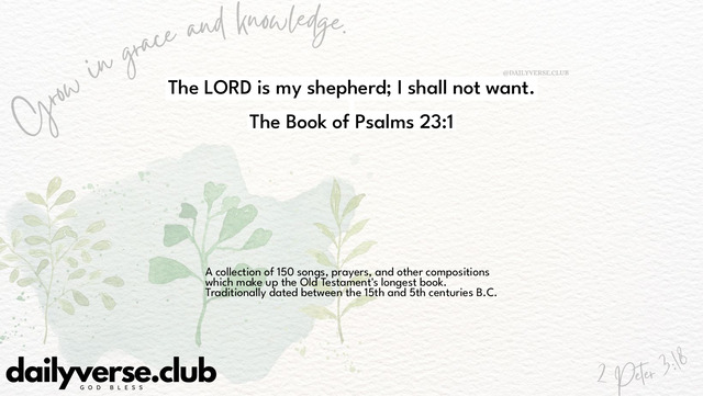 Bible Verse Wallpaper 23:1 from The Book of Psalms