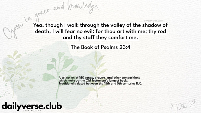 Bible Verse Wallpaper 23:4 from The Book of Psalms