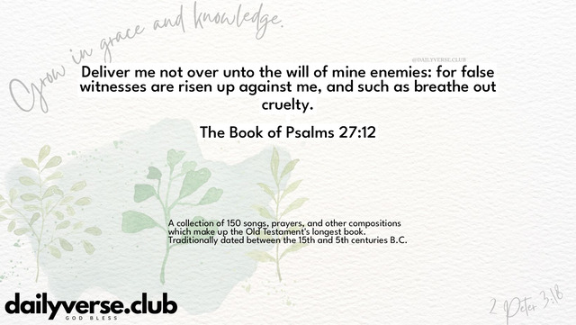 Bible Verse Wallpaper 27:12 from The Book of Psalms