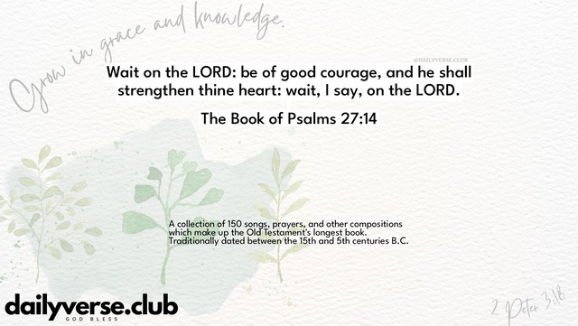 Bible Verse Wallpaper 27:14 from The Book of Psalms