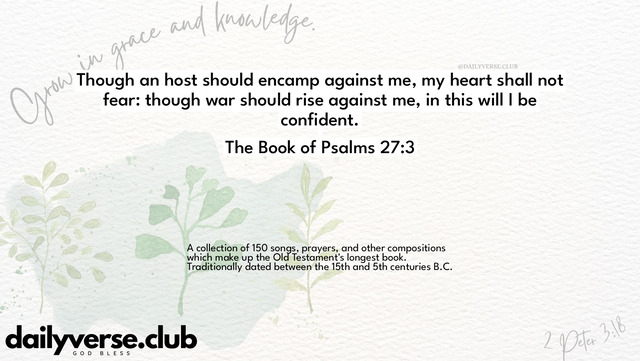 Bible Verse Wallpaper 27:3 from The Book of Psalms