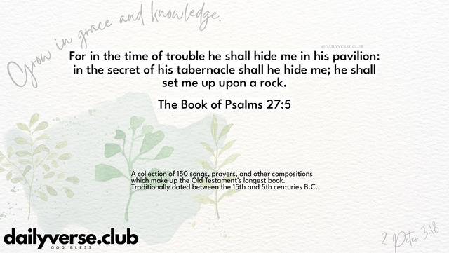 Bible Verse Wallpaper 27:5 from The Book of Psalms