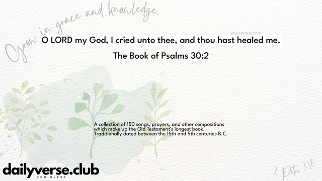 Bible Verse Wallpaper 30:2 from The Book of Psalms