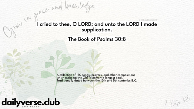Bible Verse Wallpaper 30:8 from The Book of Psalms