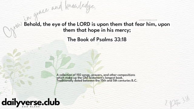 Bible Verse Wallpaper 33:18 from The Book of Psalms