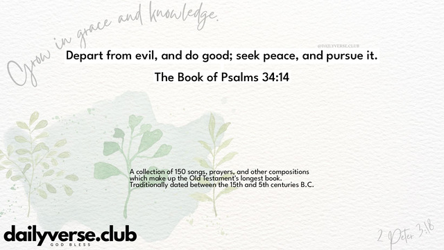 Bible Verse Wallpaper 34:14 from The Book of Psalms