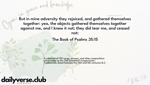 Bible Verse Wallpaper 35:15 from The Book of Psalms