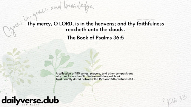 Bible Verse Wallpaper 36:5 from The Book of Psalms