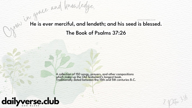 Bible Verse Wallpaper 37:26 from The Book of Psalms