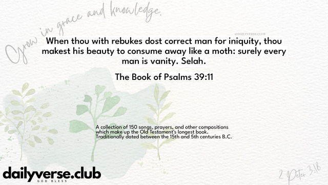 Bible Verse Wallpaper 39:11 from The Book of Psalms