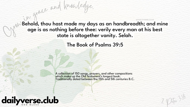 Bible Verse Wallpaper 39:5 from The Book of Psalms