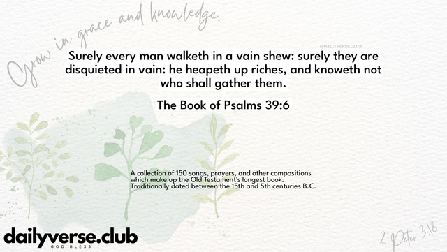 Bible Verse Wallpaper 39:6 from The Book of Psalms