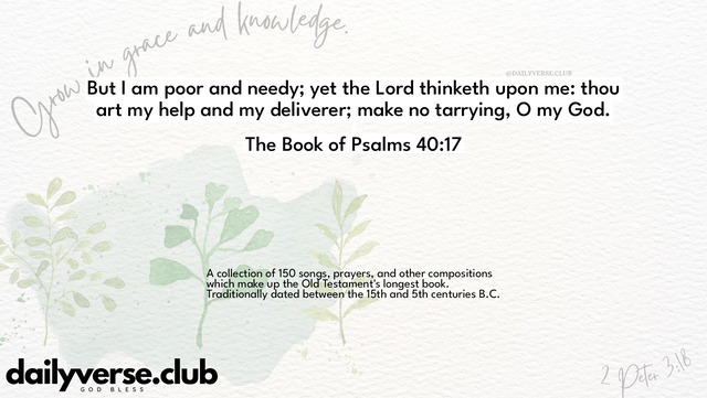 Bible Verse Wallpaper 40:17 from The Book of Psalms