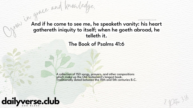 Bible Verse Wallpaper 41:6 from The Book of Psalms