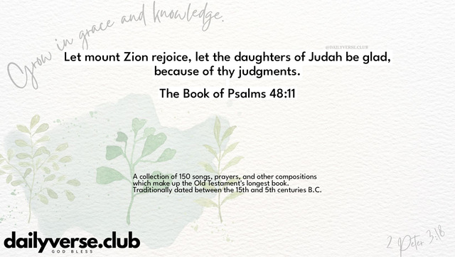 Bible Verse Wallpaper 48:11 from The Book of Psalms