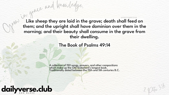 Bible Verse Wallpaper 49:14 from The Book of Psalms