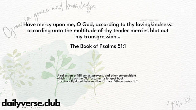 Bible Verse Wallpaper 51:1 from The Book of Psalms