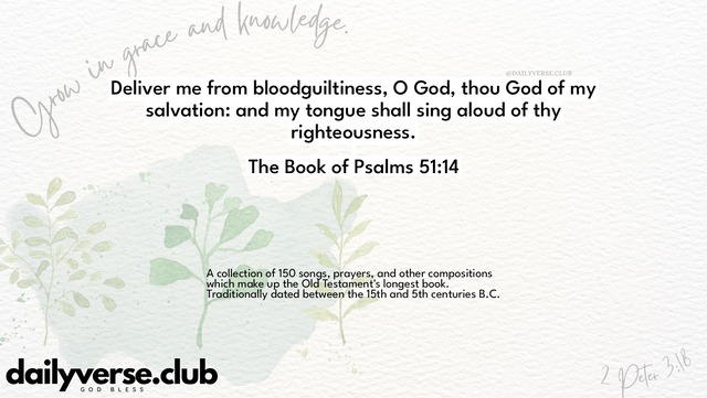 Bible Verse Wallpaper 51:14 from The Book of Psalms