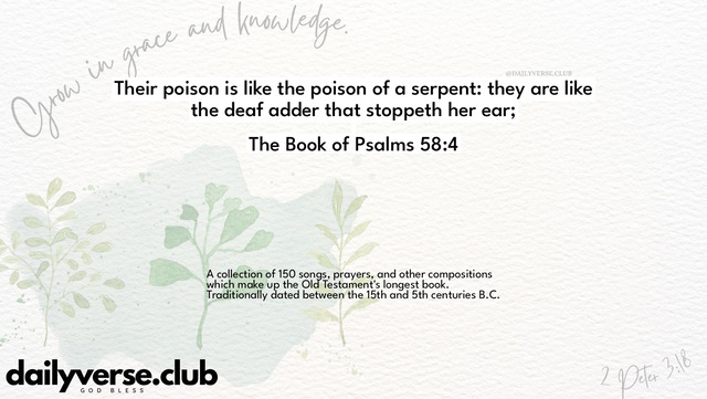 Bible Verse Wallpaper 58:4 from The Book of Psalms