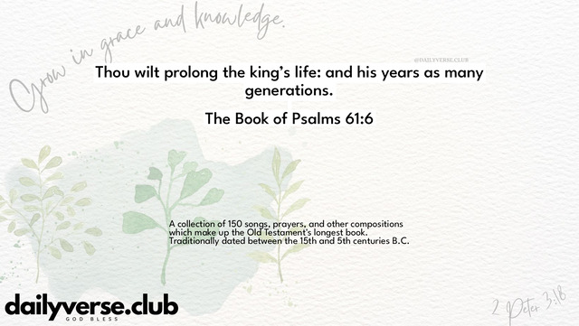 Bible Verse Wallpaper 61:6 from The Book of Psalms