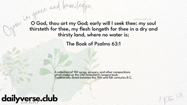 Bible Verse Wallpaper 63:1 from The Book of Psalms