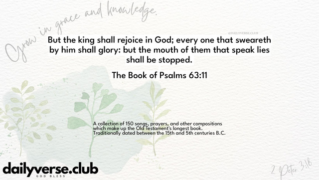 Bible Verse Wallpaper 63:11 from The Book of Psalms