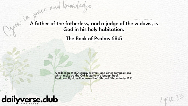 Bible Verse Wallpaper 68:5 from The Book of Psalms