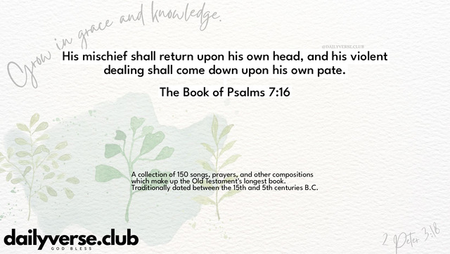 Bible Verse Wallpaper 7:16 from The Book of Psalms