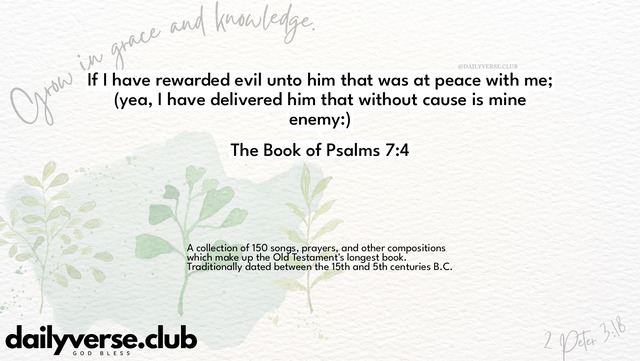 Bible Verse Wallpaper 7:4 from The Book of Psalms