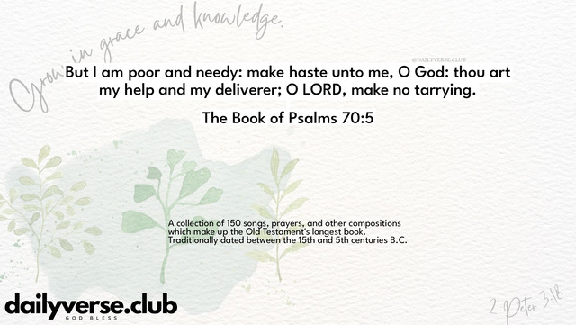 Bible Verse Wallpaper 70:5 from The Book of Psalms