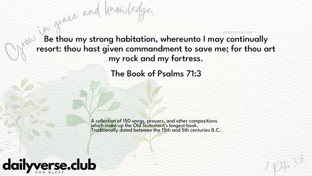 Bible Verse Wallpaper 71:3 from The Book of Psalms