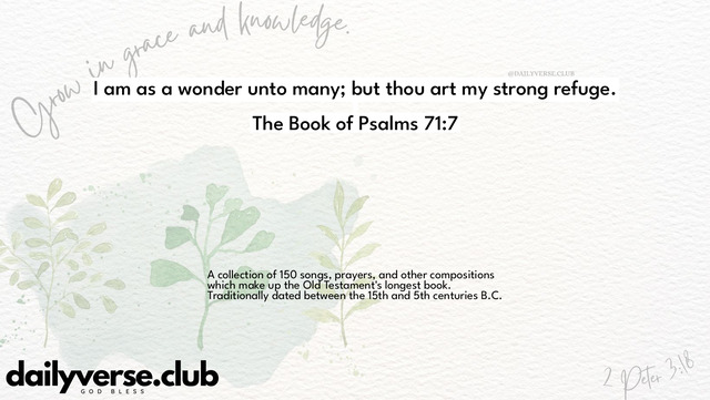 Bible Verse Wallpaper 71:7 from The Book of Psalms