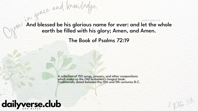 Bible Verse Wallpaper 72:19 from The Book of Psalms
