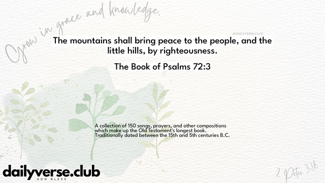 Bible Verse Wallpaper 72:3 from The Book of Psalms