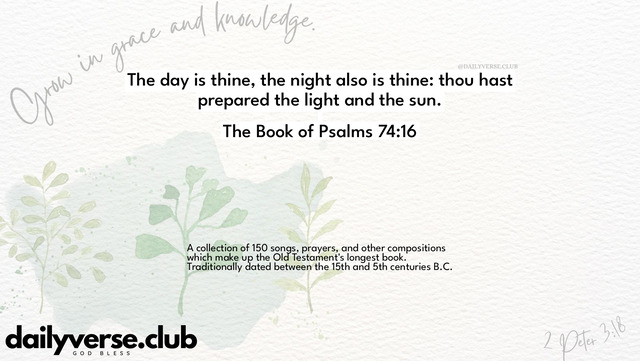 Bible Verse Wallpaper 74:16 from The Book of Psalms