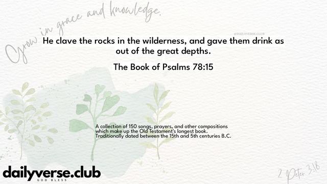 Bible Verse Wallpaper 78:15 from The Book of Psalms