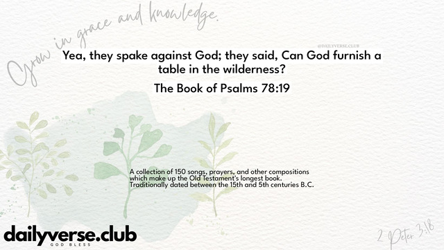 Bible Verse Wallpaper 78:19 from The Book of Psalms