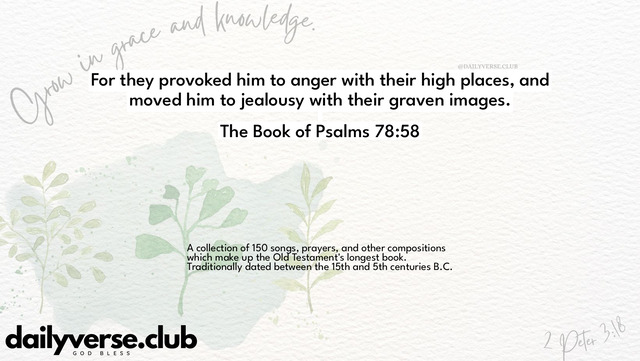 Bible Verse Wallpaper 78:58 from The Book of Psalms