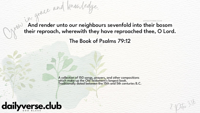 Bible Verse Wallpaper 79:12 from The Book of Psalms