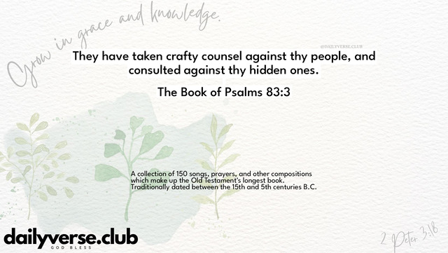 Bible Verse Wallpaper 83:3 from The Book of Psalms