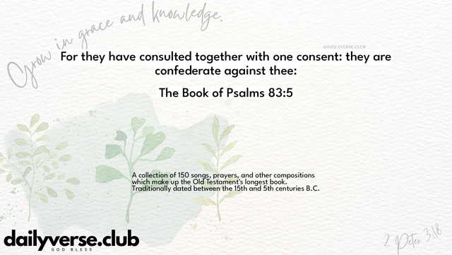 Bible Verse Wallpaper 83:5 from The Book of Psalms