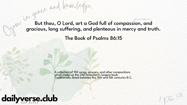 Bible Verse Wallpaper 86:15 from The Book of Psalms